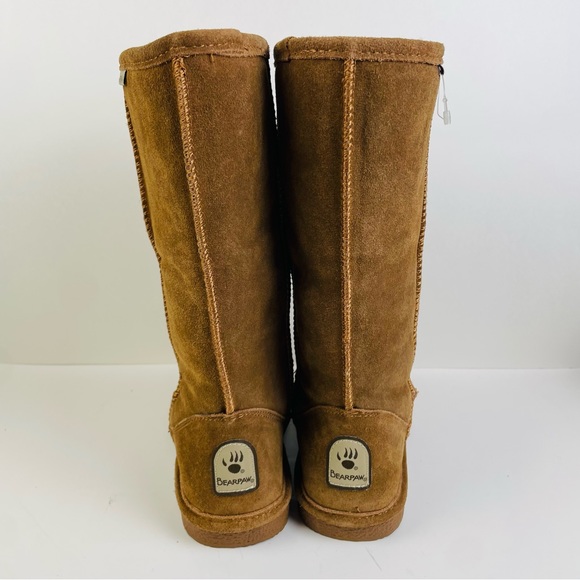 Bearpaw 115W Cloud Suede Brown Mid Calf Boots Sheepskin Lined Women’s Size 6 - Picture 9 of 11